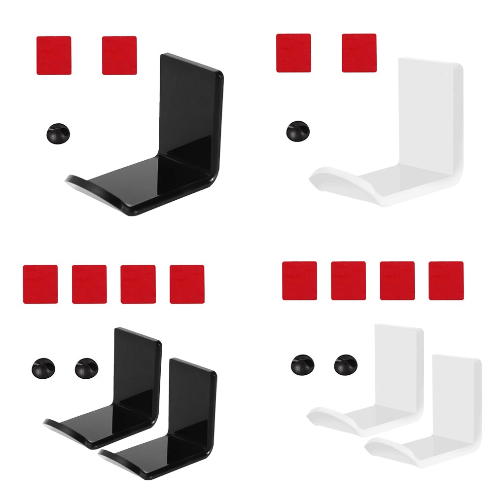 Headphone Wall Hanger Computer Headset Earphone Display Holder Acrylic Wall Mounted Hook 1/2pcs