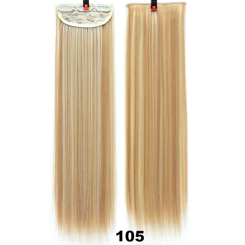 XUANGUANG Extensions Woman Hair Clips In Hair Extension Straight Hair With Clips Blonde Hair Natural 7 Colors 18 inches: 105