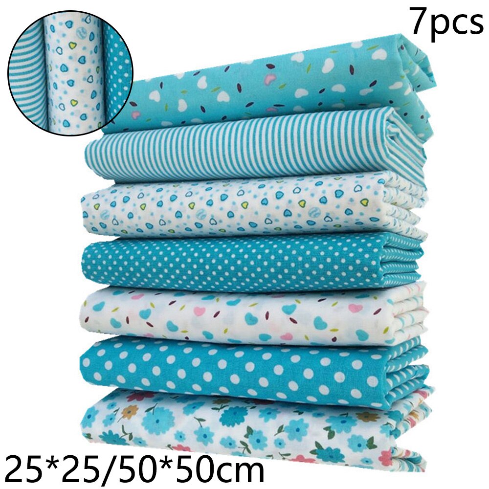 7pcs DIY Craft Sewing Square Floral Cotton Fabric Patchwork Cloth Set Random 25*25cm 50*50cm Tela Para Hacer Mascarillas