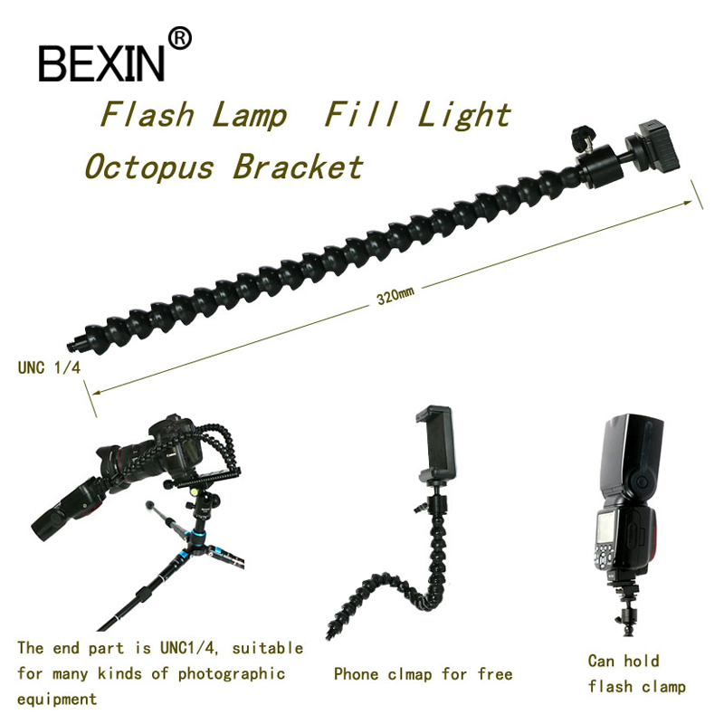 Flexible arm Bracket Bendable Flash Light Stand dslr camera Flash Bracket adapter mount shoe flash Holder for Flash LED Ligh
