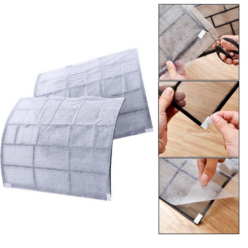 Papel a prueba de polvo, filtro de aire acondicionado, 2 hojas, filtro de limpieza de aire para mascotas PM 2,5, filtro práctico y cómodo para el salón