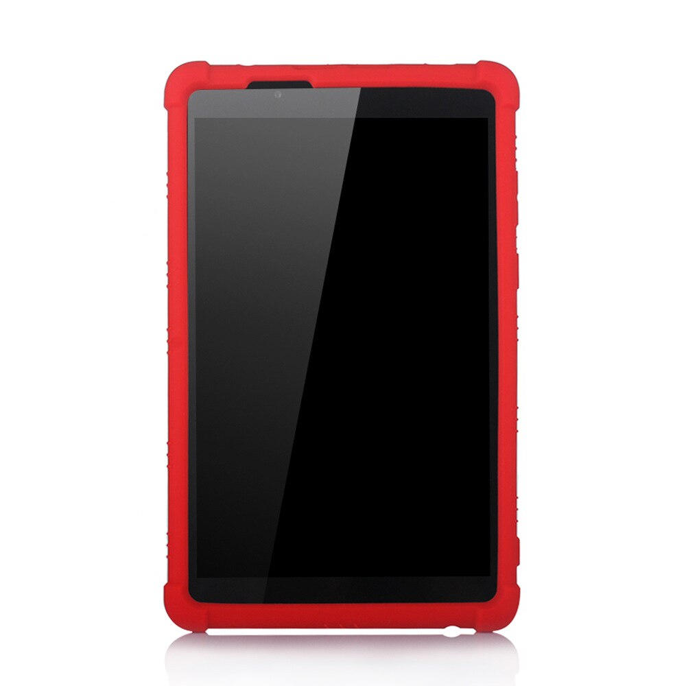Funda de silicona suave + soporte de plástico duro para Lenovo Tab E8 TB-8304F1 funda trasera blanda para Lenovo Tab E8 caso Fundas: Rojo