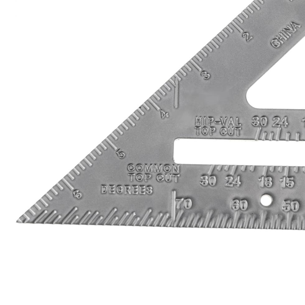 7 Inch Aluminium Alloy Right Angle Triangle Ruler with 0.1 Accuracy and 1Scale Value for Industrial Measurement