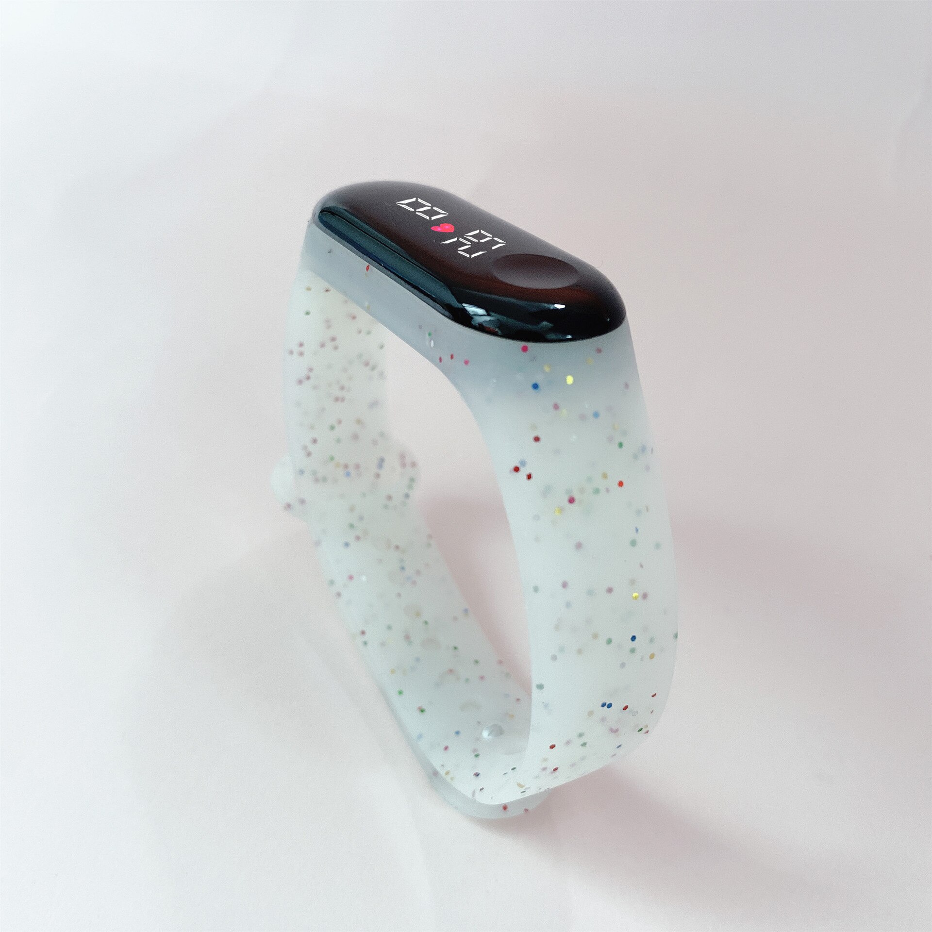 Montres numériques pour enfants filles et garçons, rose, LED, Simple, étanche, bracelet en Silicone: WHITE
