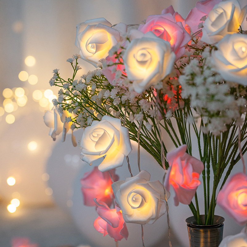 1.5M Bloem Led Lichtslingers Wit/Roze/Rood Rose LED Fairy 10 Lichten Guirlande Licht bruiloft Verjaardagsfeestje Gunsten Supply: Mintgroen
