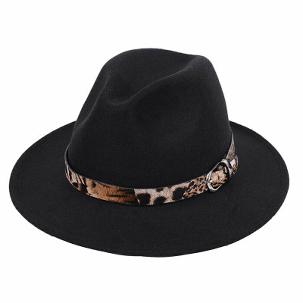 Women Men Wide Brim Outback Hat Panama Jazz Hat Felt Fedora Hats Cowboy Hat Black Blue Red Yellow: black