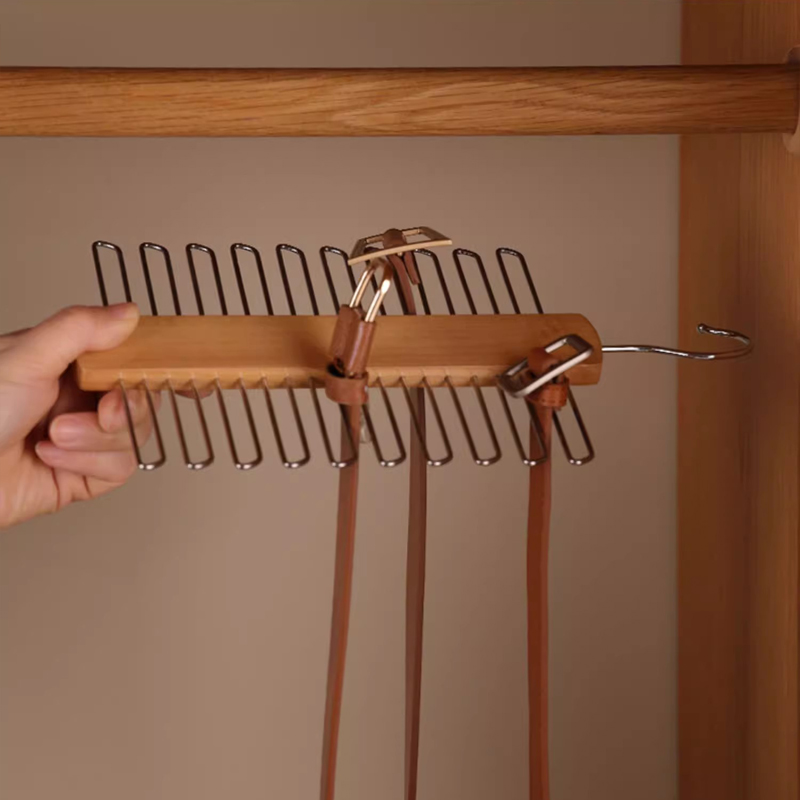 Krawatten-Aufhänger, 20 Stangen, Seidenschal, Gürtel-Organizer, Kleiderschrank, Holz-Aufbewahrung, Hängeregal, Aufbewahrungshalter für Schlafzimmer, Heim-Organizer