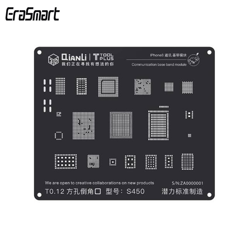 Qianli 3D Positionering Zwarte Stencil Universele Communicatie Base Band Stencil voor iPhone 5/5 S/6/6 p/6 S/6SP/7/7 P/8/8 P/X
