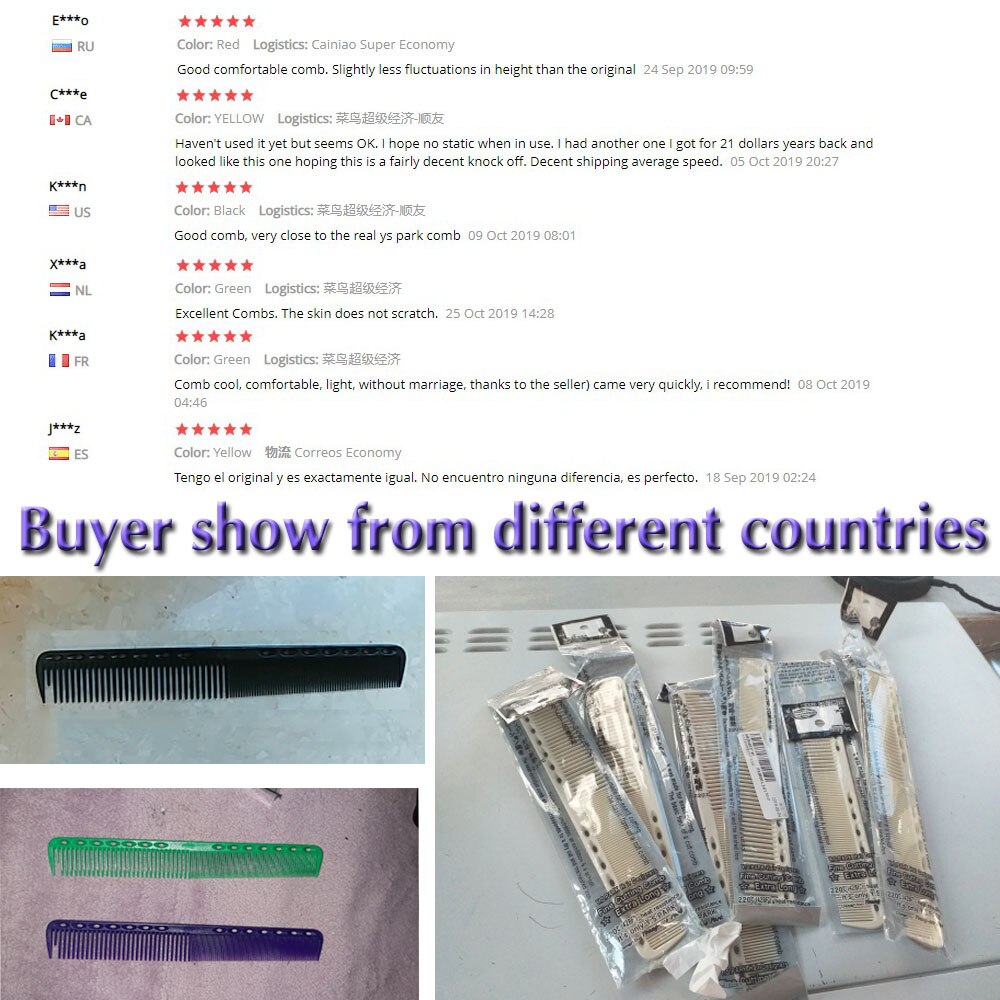 Peignes professionnels en plastique antistatique, pour Salon de coiffure, pour coupe de cheveux, 6 couleurs