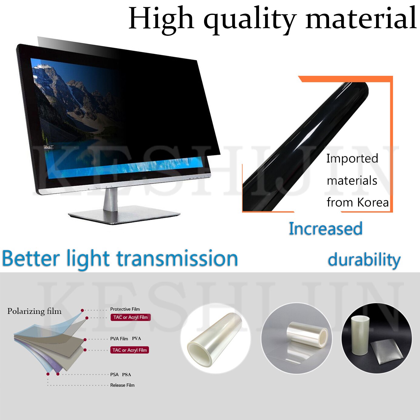 Polariseur TV Film polarisant 24 pouces 45/0/90 degrés LCD LED réparation Tv remplacement Film original