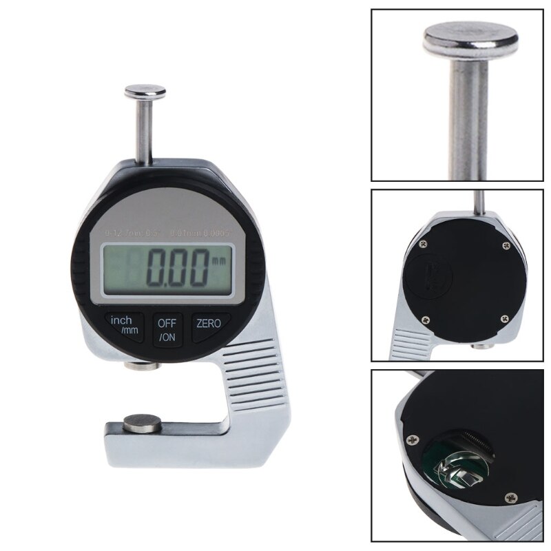 Jauge d'épaisseur numérique 0-12.7mm/0.01mm 0.5 "/0.0005" outil de mesure électronique