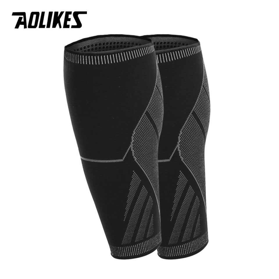 AOLIKES Kalf Compressie Mouwen voor Mannen Vrouwen Been Compressie Sokken voor Shin Splint Spataderen Kalf Pijnbestrijding: M / Black