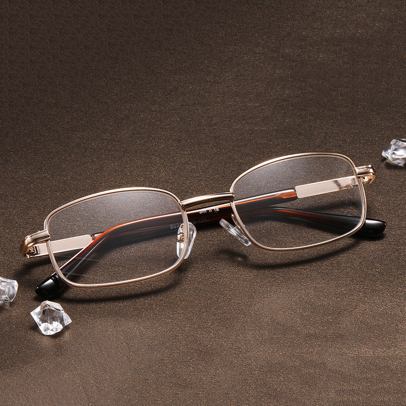 Metall Halb Rahmen Lesebrille Rahmen Männer Frauen Glas Objektiv Presbyopie Brillen + 0,5 + 0,75 + 1,25 + 1,75 + 2,25 + 2,75 + 4,5 + 5,5 + 6,0