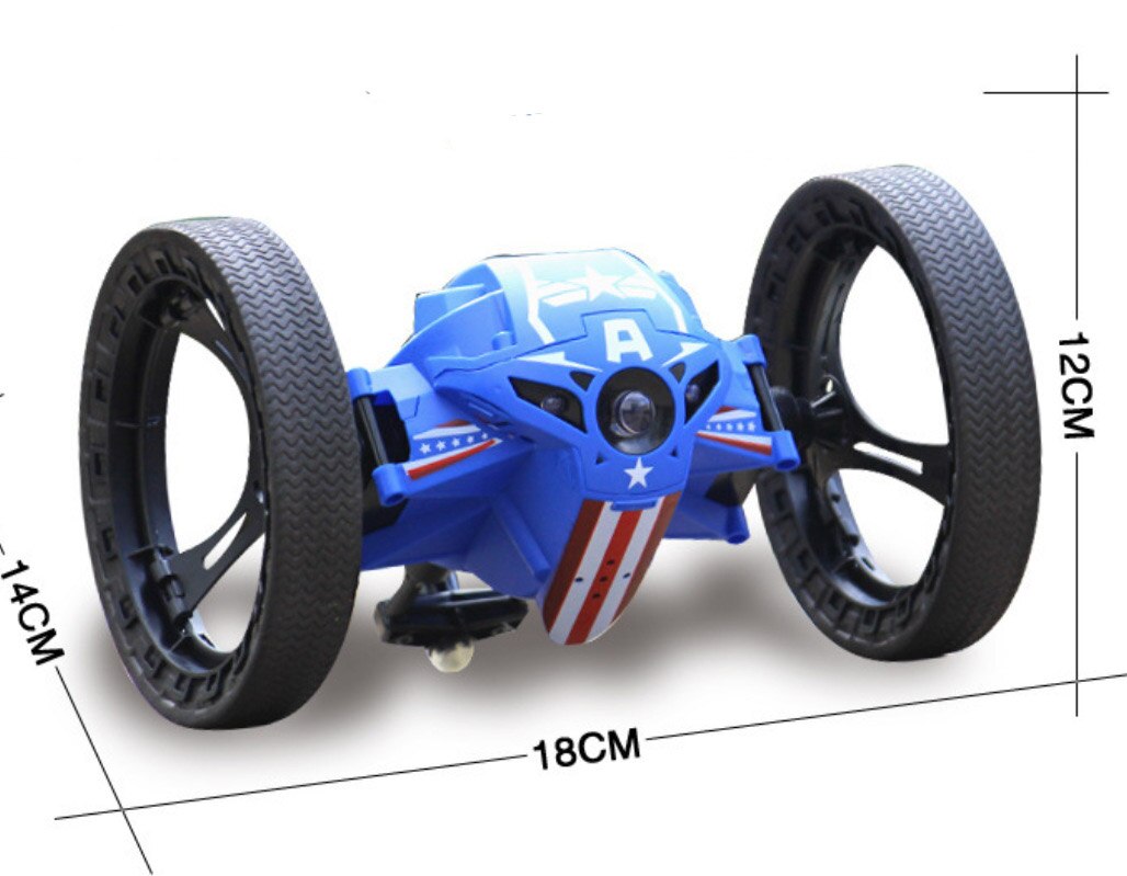 RC Car with Camera 2.0mp Jumping Sumo WIFI Bounce Car PEG SJ88 4CH 2.4GHz Toy with Flexible Wheels Remote Control Toys: bule without camera