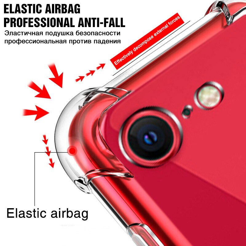 Di lusso Antiurto Cassa Del Telefono Del Silicone Per il iPhone SE 2020 6 6s 7 8 Più di 11 Pro X XS MAX XR Caso Trasparente di Protezione Della Copertura Posteriore