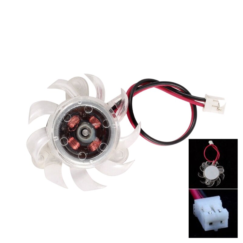 Refroidisseur de ventilateur de refroidissement de carte graphique VGA en plastique transparent de 35mm pour ordinateur PC