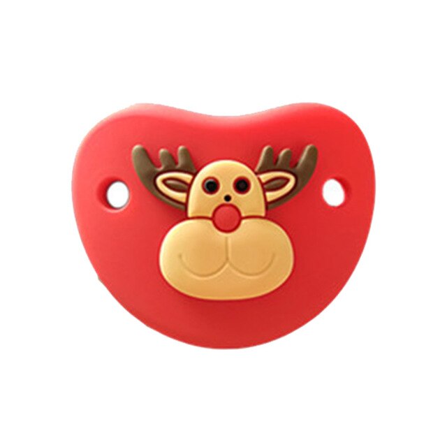 1 pièces noël pingouin mamelon bébé sucette coffre-fort infantile enfant en bas âge Silicone souple Anti-poussière couvercle bébé anneau de dentition tétine factice sucettes: plum