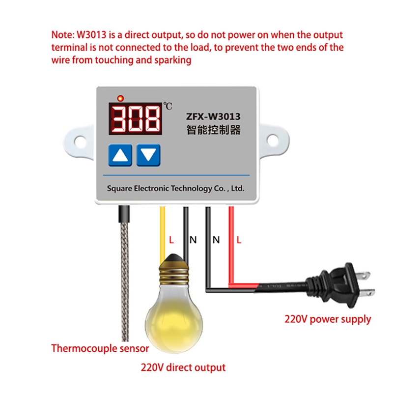 ZFX-W3013 Microcomputer Digital Thermostat 220V 0℃-999℃ Digital Display Electronic K-Type Thermocouple Controller