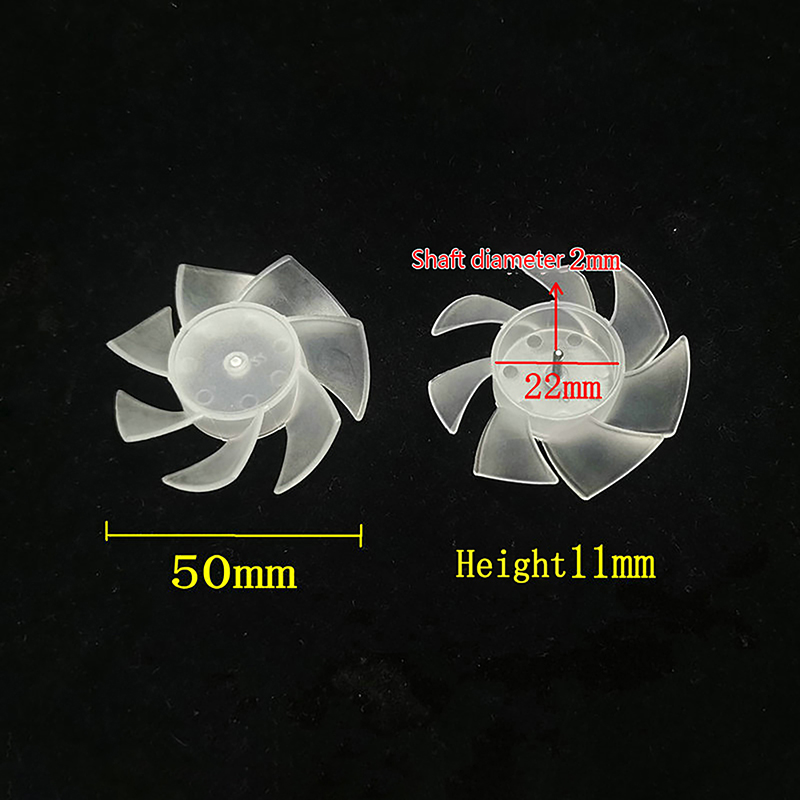 Transparent Plastic Fan Blades Hair Dryer Universal High-power Motor Fan 7 Blades Fan Blade Replacement 35mm/42mm/50mm/65mm