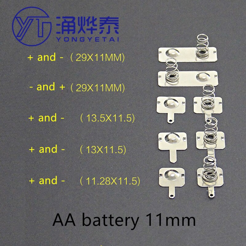 YYT 20 piezas metralla de batería AA 11*13MM/13,5 MM/29MM caja de batería resorte positivo y negativo unipolar 0,3 MM hierro + niquelado