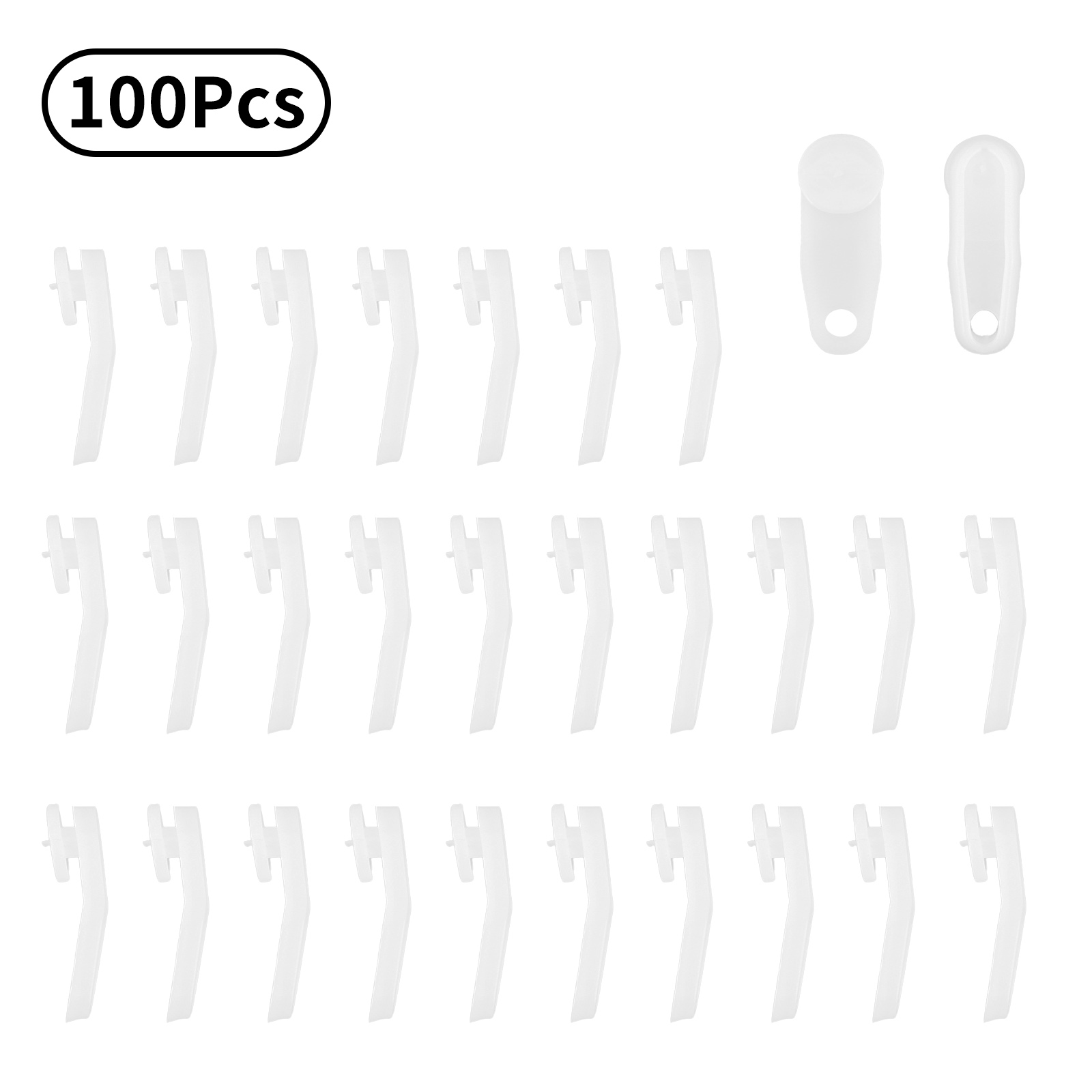 100Pcs Plastic Snap-in Traverse Rod Slides Replacements Curtain Track Carrier Slide Roller Rail Pulleys Window Curtain Accessory: Default Title