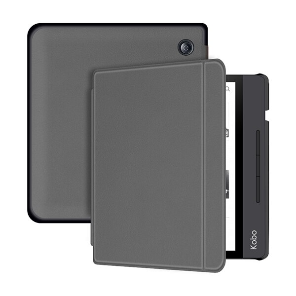 Case for All Kobo Libra H2O 7 Inch e-Books Premium PU Leather hard Shell Cover with Auto Sleep/Wake: grey