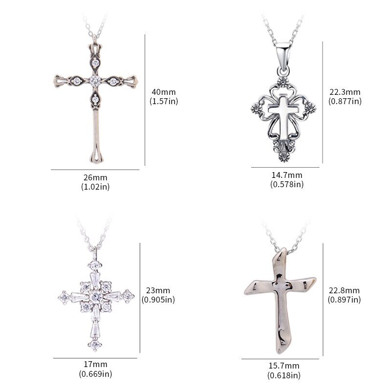 Diverse Mode Kruis Hanger Ketting Voor Vrouwen 925 Sterling Zilveren Religieuze Sieraden Oude 18K Goud Huwelijksgeschenken Diamanten