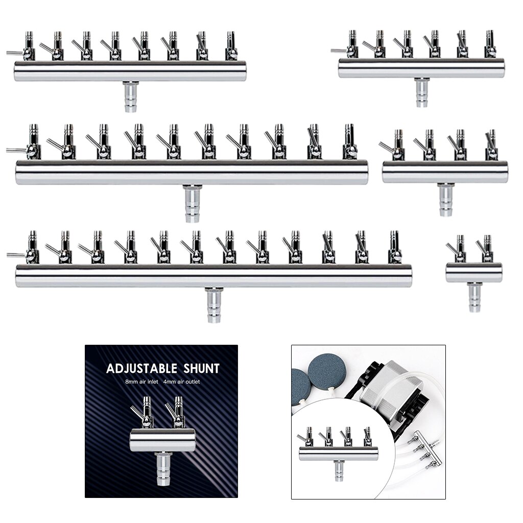 2-12 Way 4mm Stainless Steel Air Flow Distributor Lever Control Valve