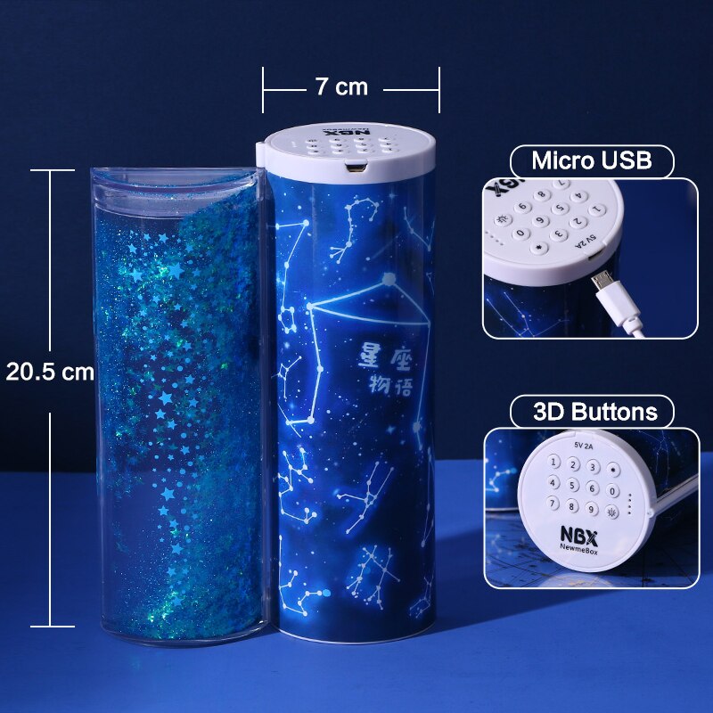 NBX zamek elektroniczny kod piórnik hasło piórnik Anime stacjonarne ruchome piaski pudełko na długopis robić przyborów szkolnych chłopiec dziewczyny prezent: Falling gwiazda