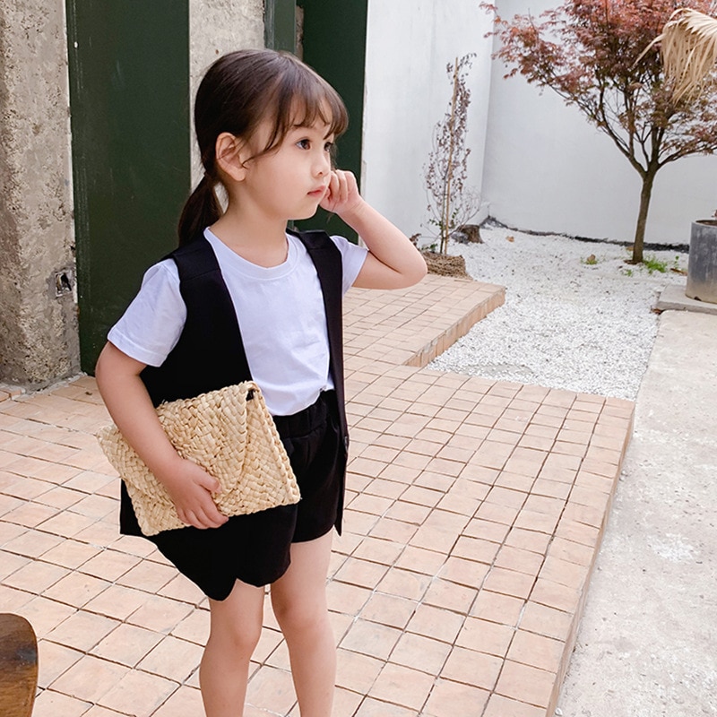 Brand Toddler Girl's 3 Pcs Clothes Set Summer Vest +short Sleeve T Shirt + Pants Kids Clothing Suit Cool Outfits