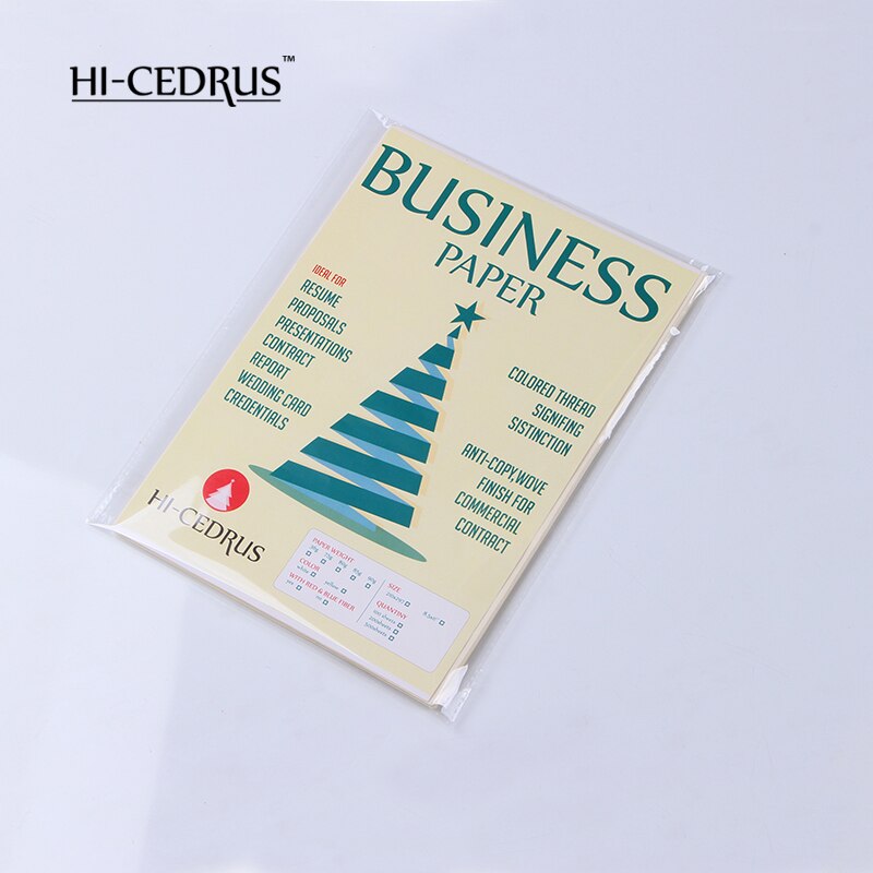 75% coton 25% lin papier d'affaires, blanc, 85g, 100 feuilles CYYT006