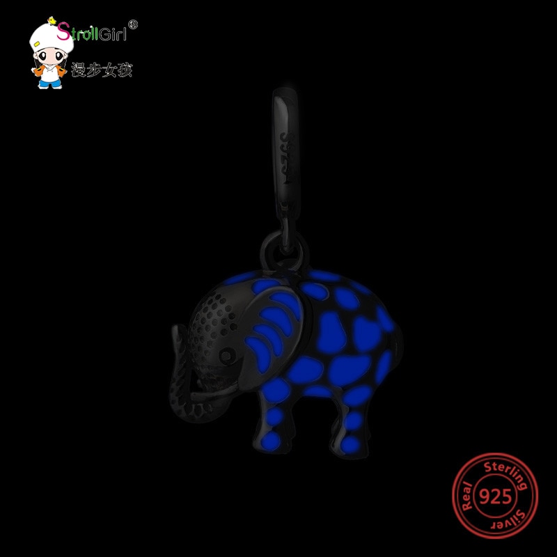 Strollgirl 925 sterlina d'argento elefante fascini del pendente animale borda il Braccialetto di DIY Dei Monili di modo regalo per l'amico Trasporto libero