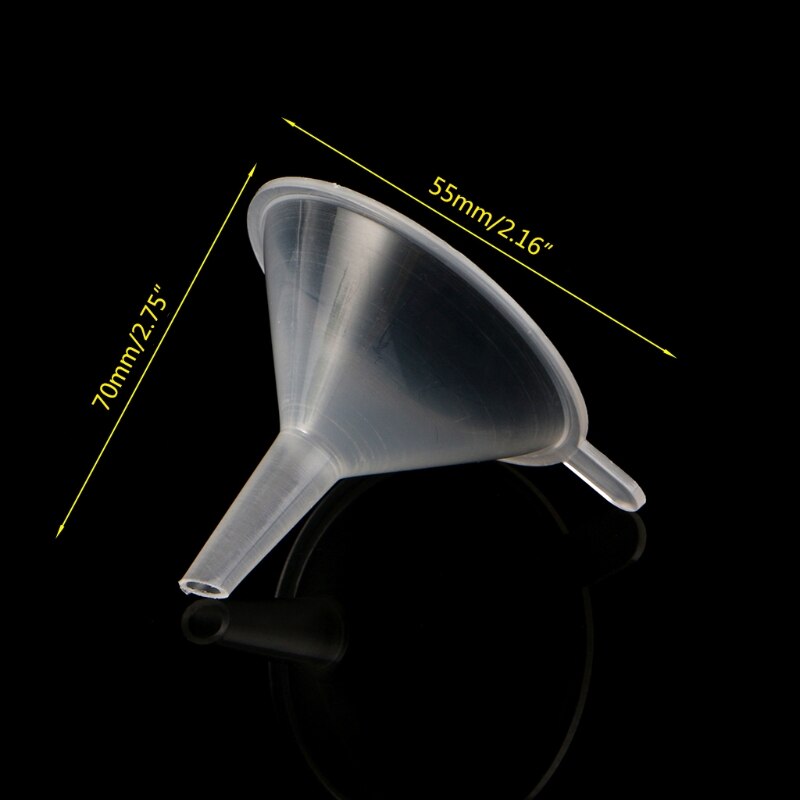 Embudos pequeños de plástico para Perfume, líquido, aceite esencial, botella vacía, herramienta de embalaje U4LD, 10 Uds.