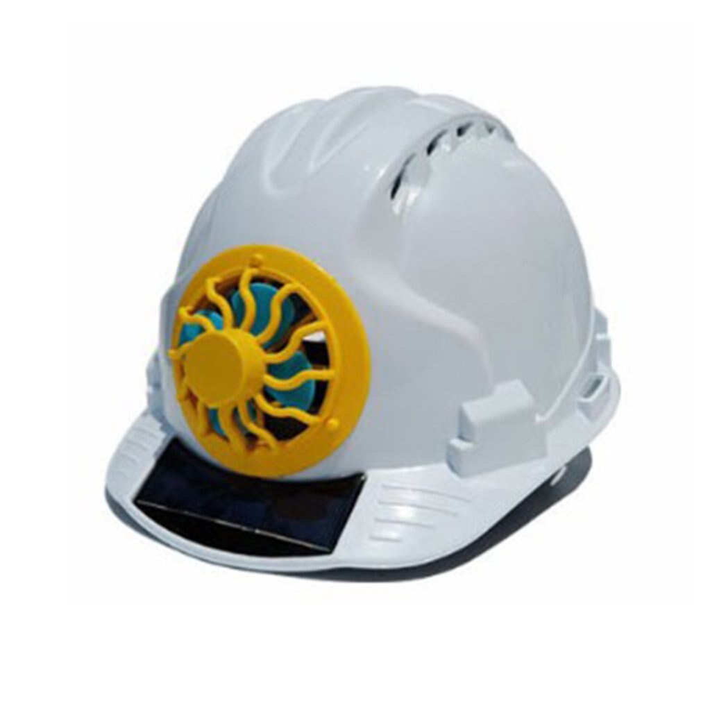 Sikkerhedshjelm med ventilator 2.0 konstruktion skygge solbeskyttelse solopladning hjelm konstruktion hjelm klimaanlæg hat: Hvid