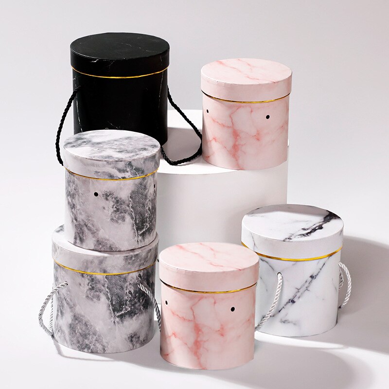 Ronde Bloemen Dozen Vrouwen Bloem Verpakking Papieren Zak Met Hoed Voor Bloemist Boeket Bloem Verpakking Party Opbergdozen