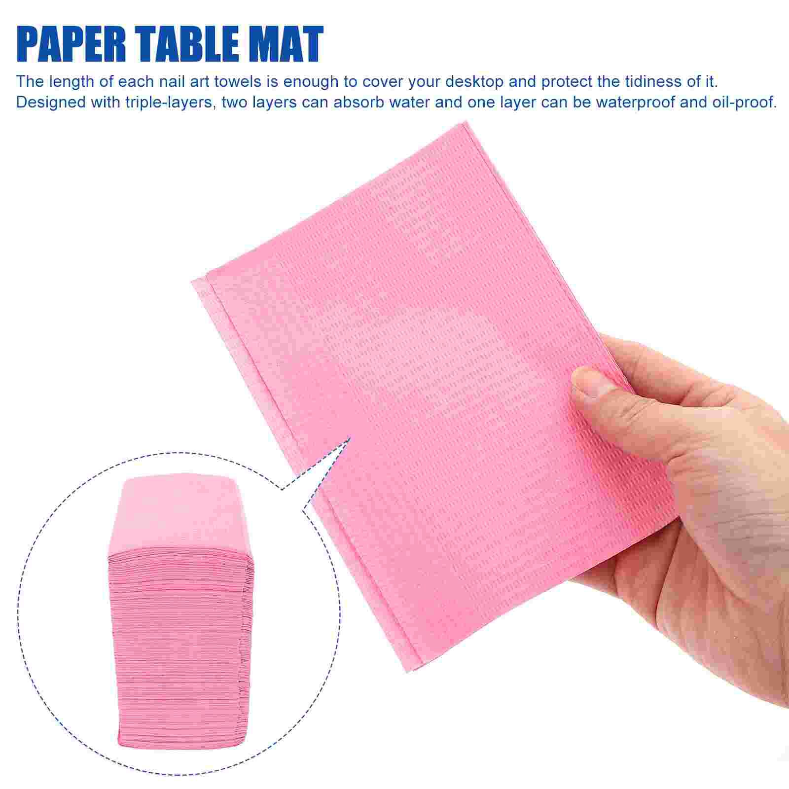 125pcs Disposable Table Mat Manicure Paper Towels Salon Disposable Desk Pad
