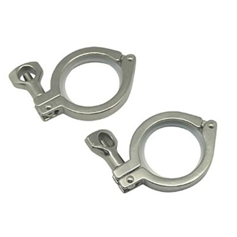 2Pcs Tri-Clamp Steel Single Pin Heavy Duty Tri Clamp with Wing Nut for Ferrule TC with Silicone Gasket 2 Inch