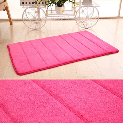 Alfombra de absorción de agua de 40x60cm, felpudo absorbente para interiores, espuma viscoelástica peluda, lana de Coral, antideslizante, alfombrillas para puerta de baño: BLANCO