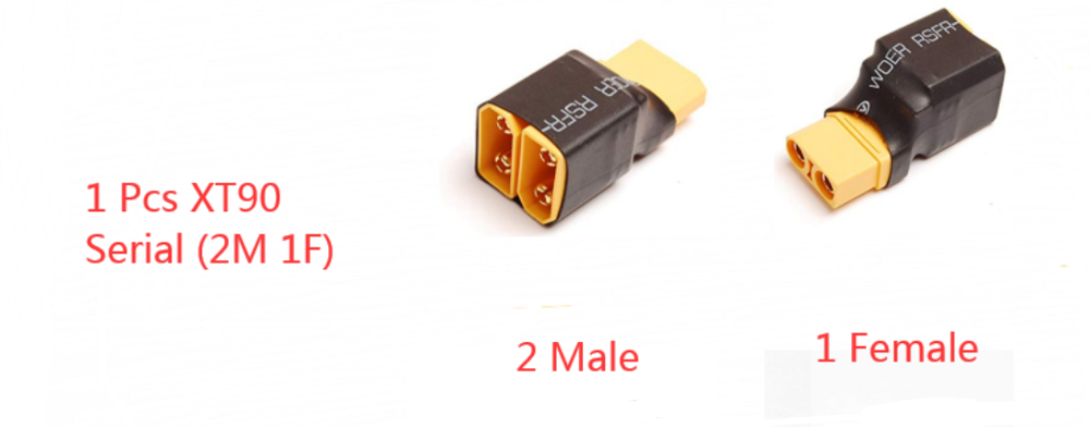 1 SZTUK Deans T Plug EC3 EC5 XT60 XT90 Równoległy adapter szeregowy Lipo Battery Converter Złącze Wtyczka DIY RC Model akcesoria: Lawenda