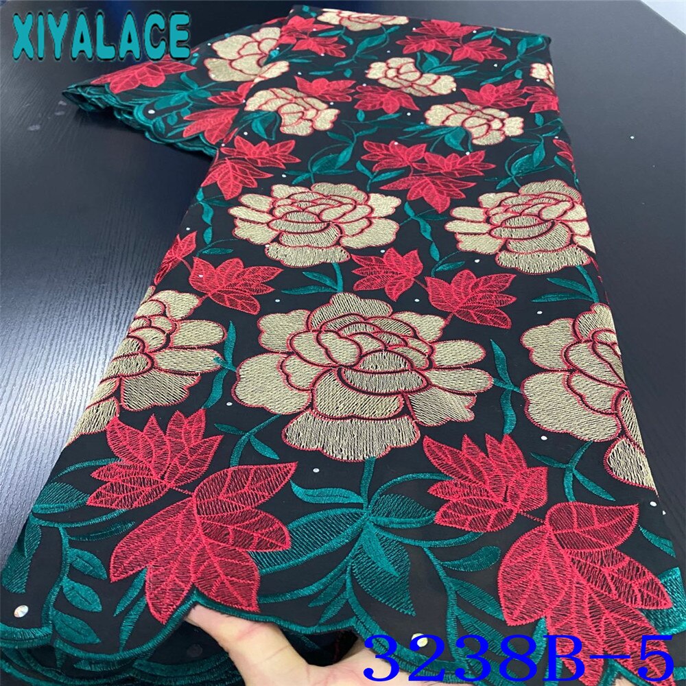 Lilla afrikansk blondestoff broderistoff sveitsisk voile blonder nigeriansk bomull blonder til kjoler  ks3238b: Bilde 5