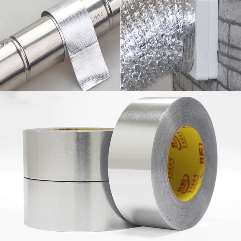 20M High Temperature Resistant Heat Insulation Sealing Fireproof Waterproof Aluminum Foil Tape Thermal Resist Duct Repairs