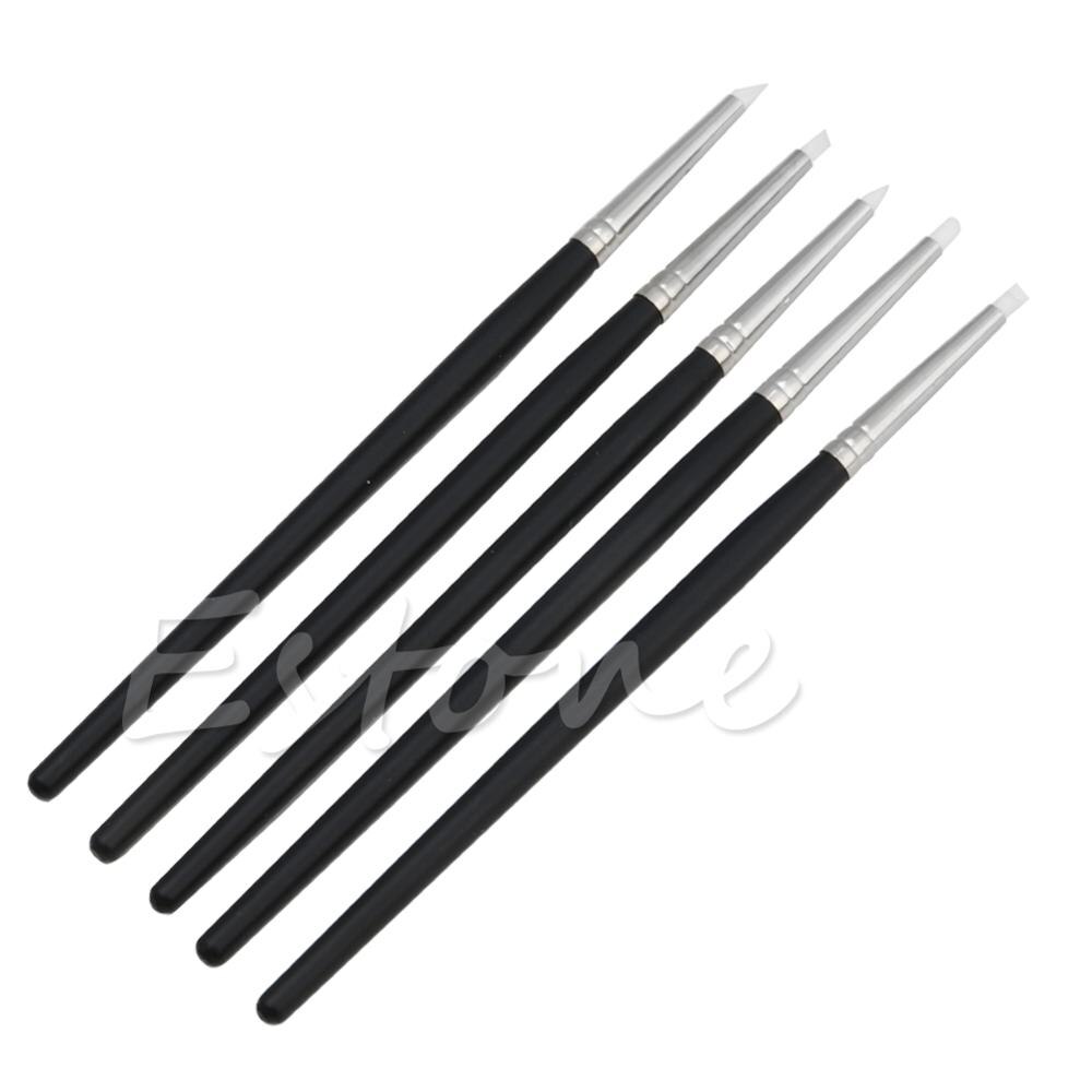 Set of 5pcs Silicone Rubber Shapers Polymer Clay Sculpting Modelling Tools: White