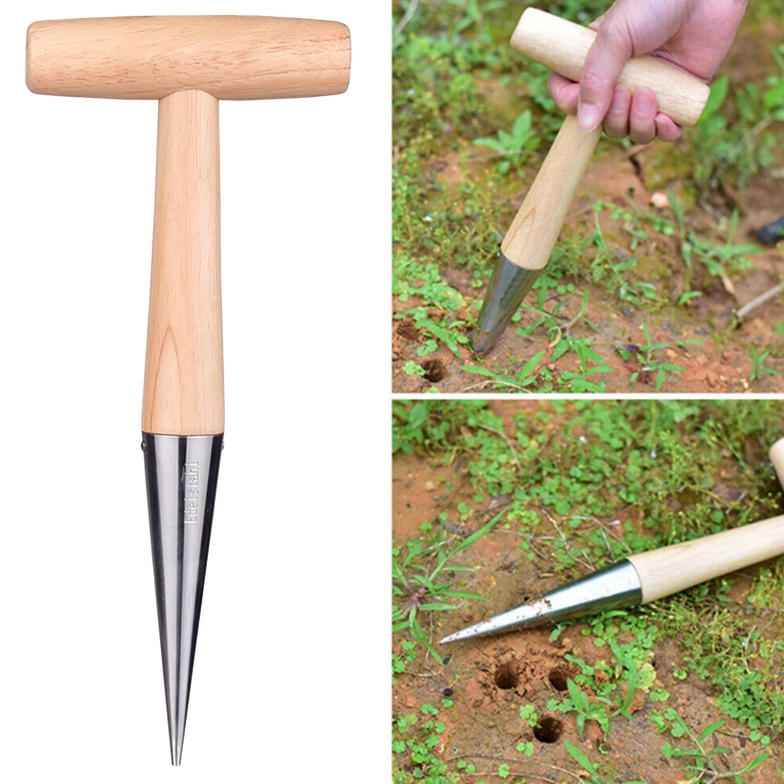 Stainless Steel Sow Dibber Dibble Tool Soil Cultivation Seeds Tools Helper