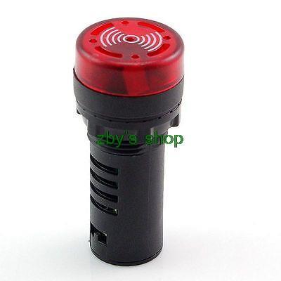 2 stk  ad16-22sm ac /dc 12v/24v rød gul grønn svart ledet indikator signal blitslys med sommer pip 22mm dia . 60mm høyde