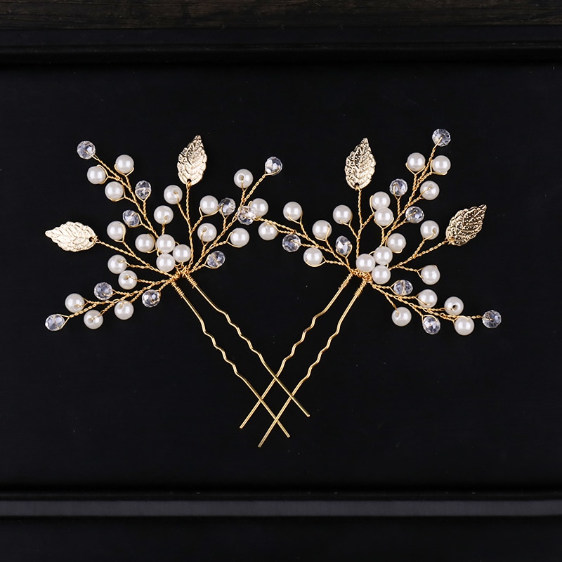 Horquillas para el pelo de oro y plata Vintage para mujer, tocado hecho a mano, tocado para banquete, accesorios para el cabello nupcial para boda, , 3 uds.