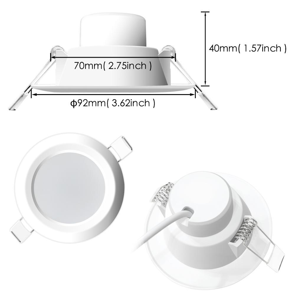 Led rund downlight 7w rgbw led tak flerfärgad dimbar infälld spotlight infraröd styrenhet färgskiftande  ac 110v/220v