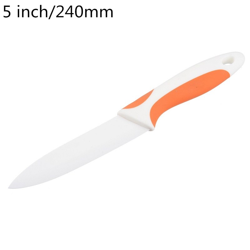 3/4/5 Inch Ceramic Kitchen Knives White Blade Colorful Handle Paring Pare Peel Slice Cooking Tool Ceramic Knife: 5 inch orange
