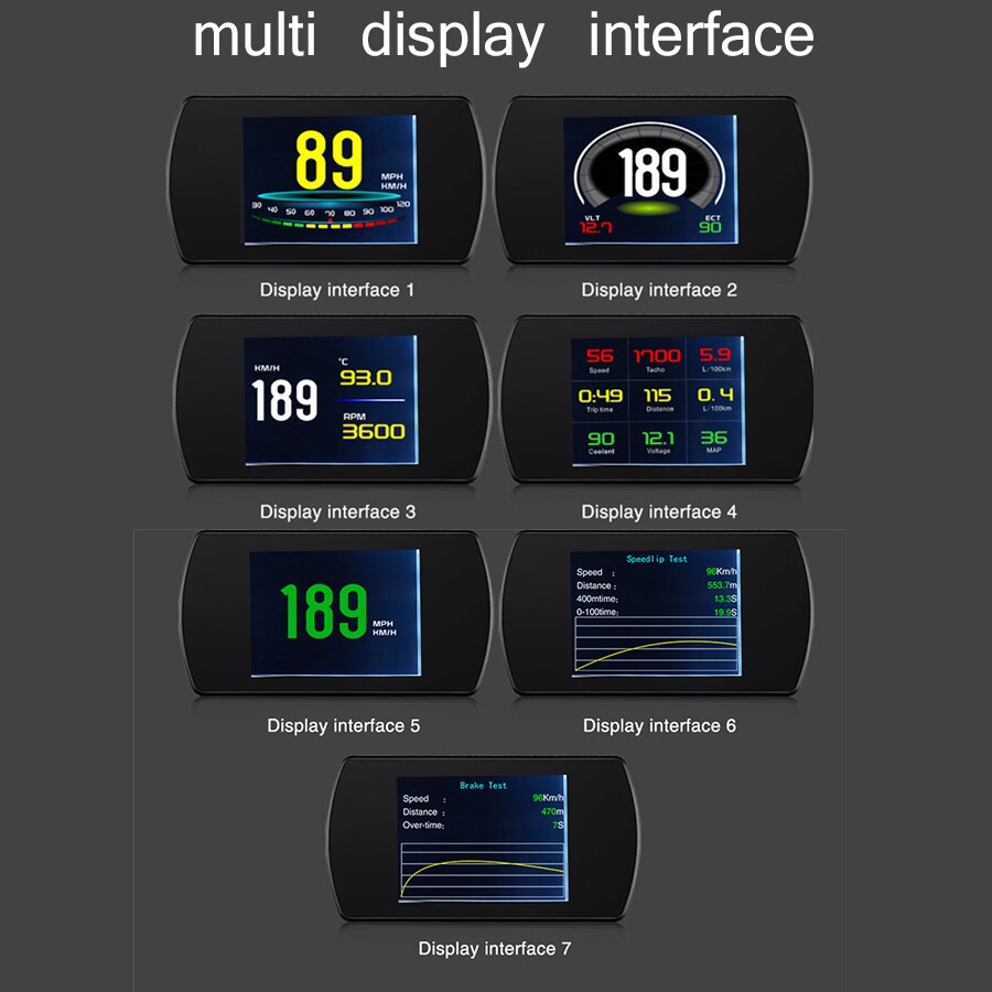 Bildatamaskin obd hud speedometer hode opp vise digital bilhastighetsprojektor innebygd datamaskin