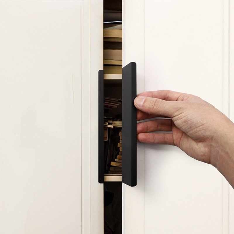 Maniglie per cassetti moderne con bordo a dito maniglie per cassetti per mobili armadio nascosto cassetto per cucina maniglie per comò manopole Hardware oro nero