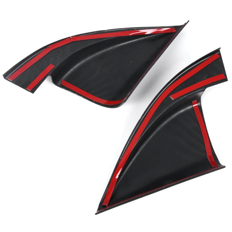 Accesorios de coche puerta frontal un pilar triángulo cubierta para Hyundai Encino Kona patrón de fibra de carbono